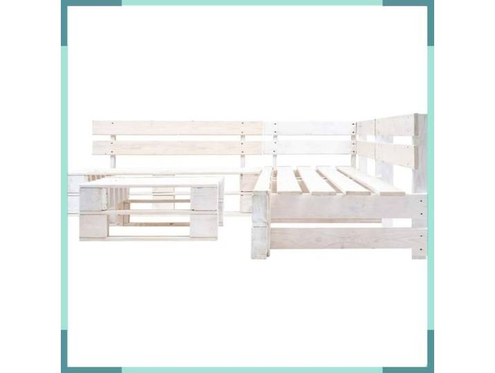 277387 Salon de jardin palette 4 pcs Bois Blanc