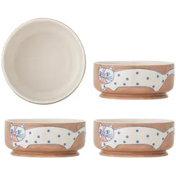 Bloomingville Schale Missy 4 Stück, Braun/Weiss, Schüssel + Schale, Weiss, Braun, Blau