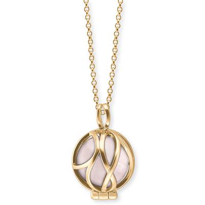 Kette mit Anhänger ENGELSRUFER "Powerful Stone Paradise Rosenquarz" Gr. XS, bunt (gelbgoldfarben, rosa), Halsketten, Damen, XS, Silber 925 (Sterlingsilber), L: 50, mit Rosenquarz