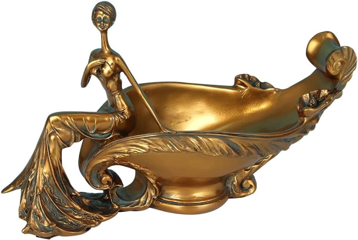 Gouden sieradendienblad voor decoratie en opbergschotel