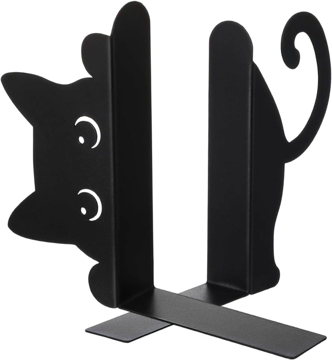Decoratieve Boekensteunen Katten - Zwart Metaal Design - 2 Stuks
