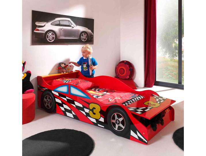 Autobett VIPACK Racer, inkl. Stauraum vorne, mit Lattenrost, MDF lackiert , rot, B:78cm H:48cm L:175cm, Betten, Autobett, ein Highlight im Kinderzimmer