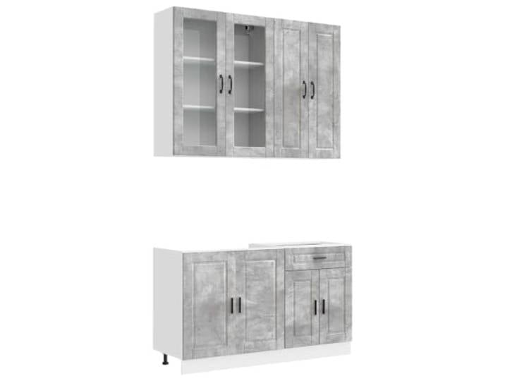 Favemtsl Küchenzeile Porto 4-Teilig Betongrau Küchenschrank Set Stabiles 4-teiliges Küchenzeile-Set in Betongrau für die moderne Küche. Mit verstellbaren Füßen und viel Stauraum.