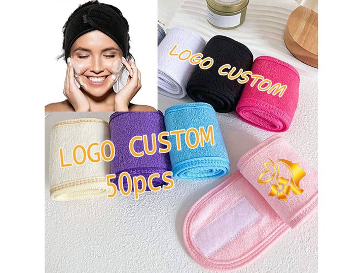 Bandeaux pour cheveux abordables, antidérapants, pour yoga, spa, bain, douche, maquillage, lavage du visage, cosmétiques, accessoires de maquillage pour femmes, 50 pièces