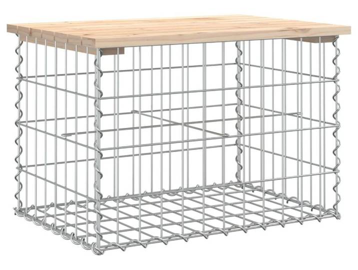 vidaXL Gartenbank aus Gabionen 63x44x42 cm Massivholz Kiefer
