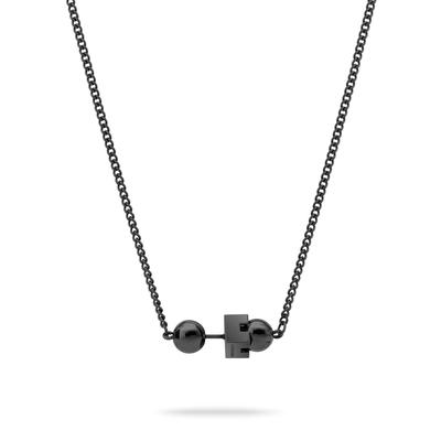 Kette mit Anhänger LIEBESKIND BERLIN "Schmuck Geschenk Edelstahl Halskette Steel Ball", schwarz, Halsketten, Damen, Edelstahl, L: 43 B: 2,2mm, B:2,2mm