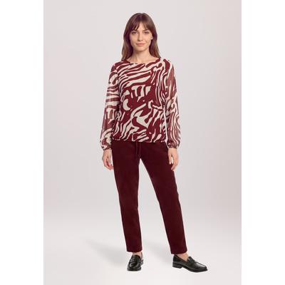 Kurzarmshirt BETTY & CO "Damen mit Gummizug", Damen, Gr. S, rot (nature, dunkelrot), Netz, Obermaterial: 95% Polyester, 05% Elasthan. Futter: 95% Viskose, 5% Elasthan, figurumspielend normal, U-Boot-Ausschnitt, Shirts