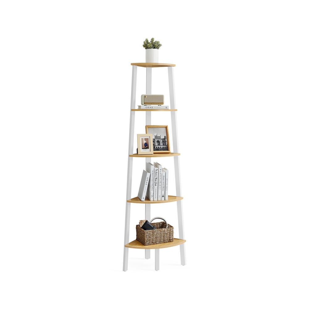 VASAGLE Bücherregal 5 Ebenen industriell natureichenfarben-mattweiß LLS035Y01