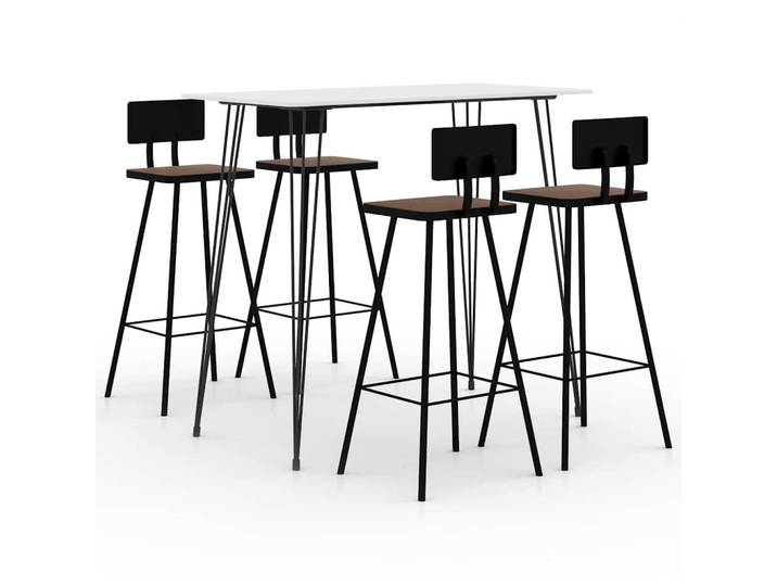 vidaXL 5-tlg. Bar-Set Weiß