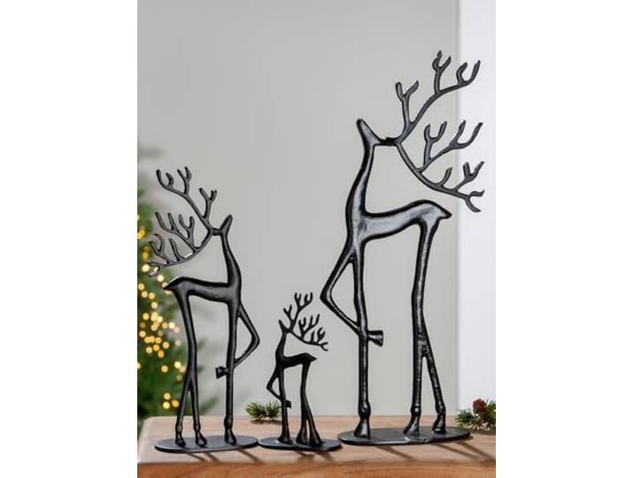 Casablanca Rentier Deko Weihnachten – Weihnachtsdeko Hirsch stehend – Farbe: Schwarz Höhe 37,5 cm