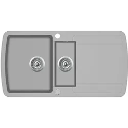 Helloshop26 - Doppelspülbecken aus Granit grau Kücheneinrichtung 02_0002316