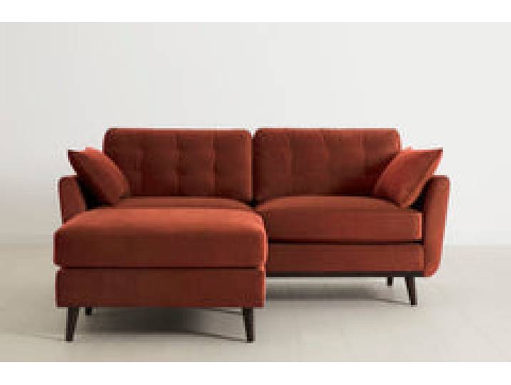 Model 10 Zweisitzer Sofa mit Hocker, Ziegelrot