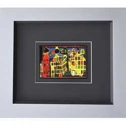 Kunstdruck HUNDERTWASSER (BH 43x38,50 cm) - bunt - BH 43x38,50 cm