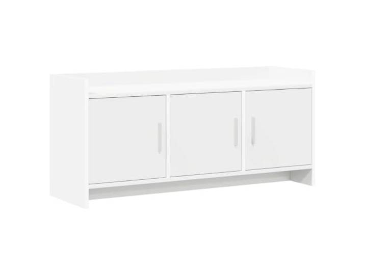 HGFDVCMR TV-Schrank Weiß 102x33x47cm Holzwerkstoff mit 3 Türen Dreitüriges Lowboard für Wohnzimmer und Schlafzimmer. Stabile Holzwerkstoff-Bauweise mit langlebigen Metallgriffen.