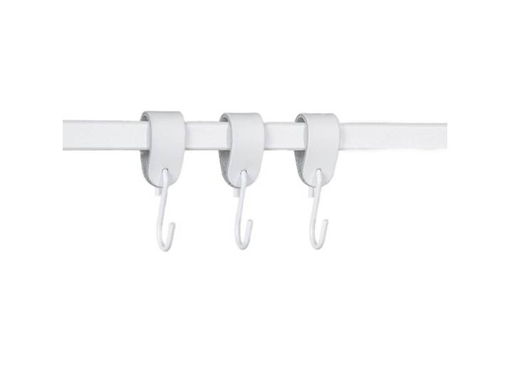 Metallbude Leder S-Haken im 3er oder 6er Set - Weiß/Weiß , 3er