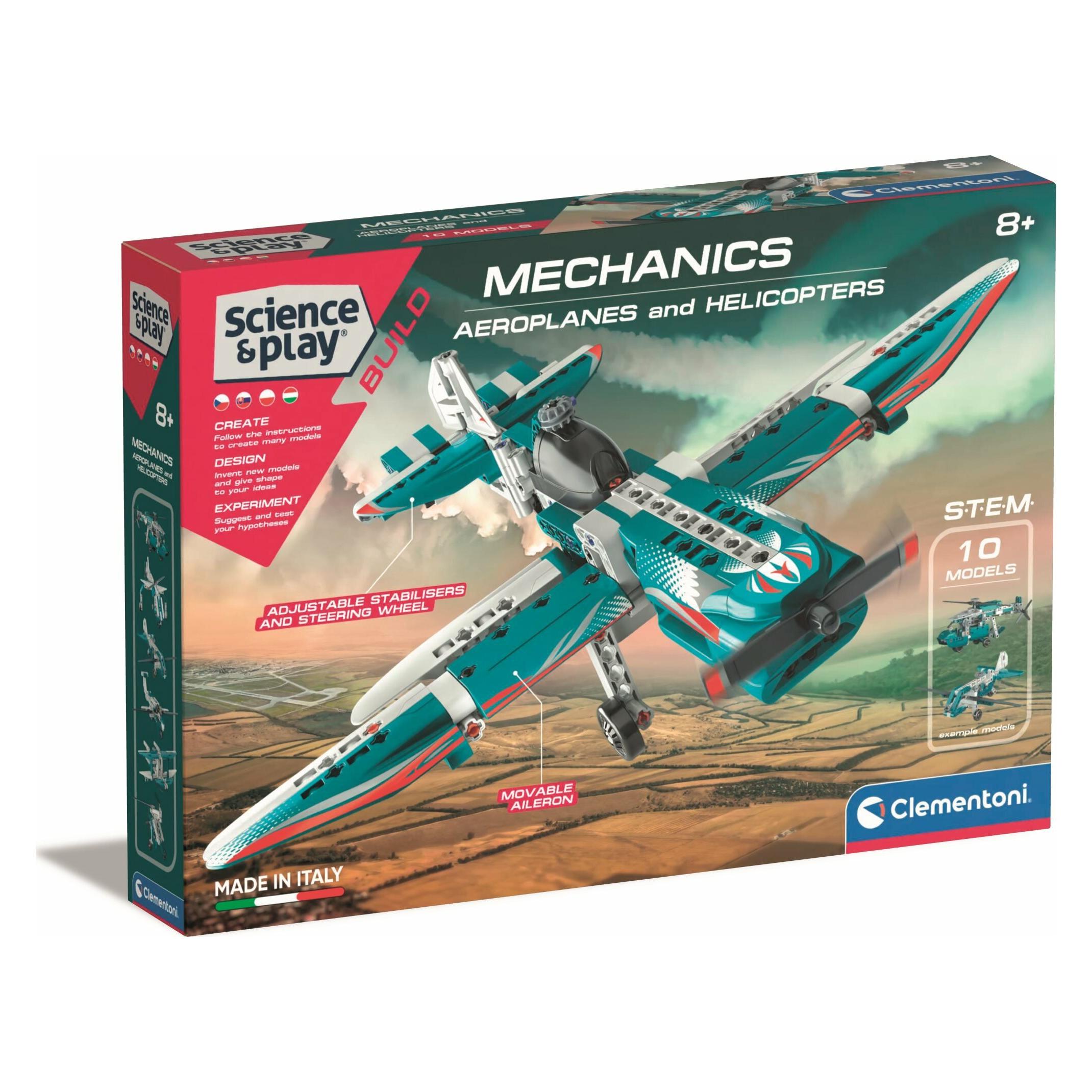 Clementoni Science&Play Mechanisches Labor Flugzeuge und Hubschrauber 10in1 (104950811)