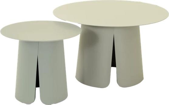 Beistelltisch - Creme - 2er-Set - Aluminium