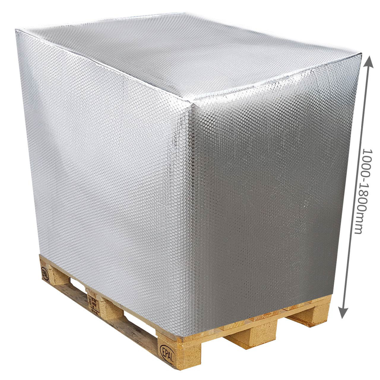 REKUBIK Thermohaube für Europalette geschlossen 1200 x 800 mm x Höhe wählbar ↑ 1200 mm