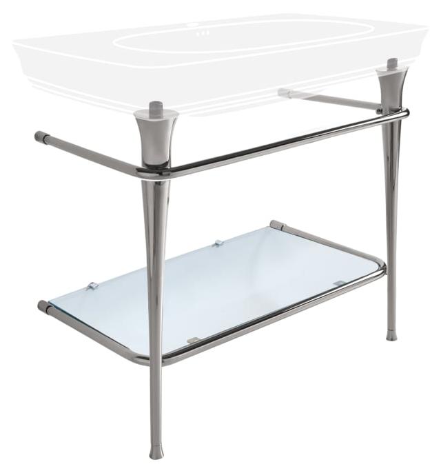 Kronenbach Zeta 2.0 Unterbaugestell rund mit Glasablage für Waschtisch 90 cm