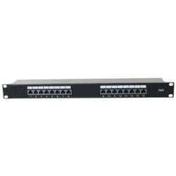 Tecline Patchfeld, Cat 6, 16 Port, STP, 1 HE, 48,30cm (19"), schwarz Cat 6 Patchfeld mit 16 Ports, Server Zubehör, Schwarz
