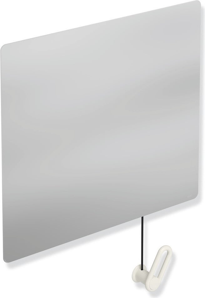 HEWI spiegel serie 801 met breekglasbescherming, zuiverwit, B: 60 cm, H: 54 cm, D: 0,6 cm