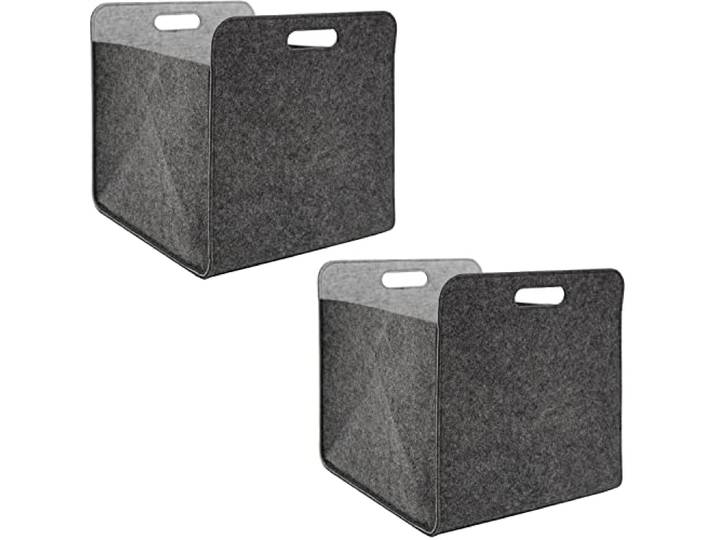 DuneDesign Lot de 2 boîtes de rangement en feutre 100 % recyclées 33 x 38 x 33 cm – Boîtes de rangement compatibles pour étagère Kallax – Boîte de rangement pour vêtements\, bibliothèques\, jouets