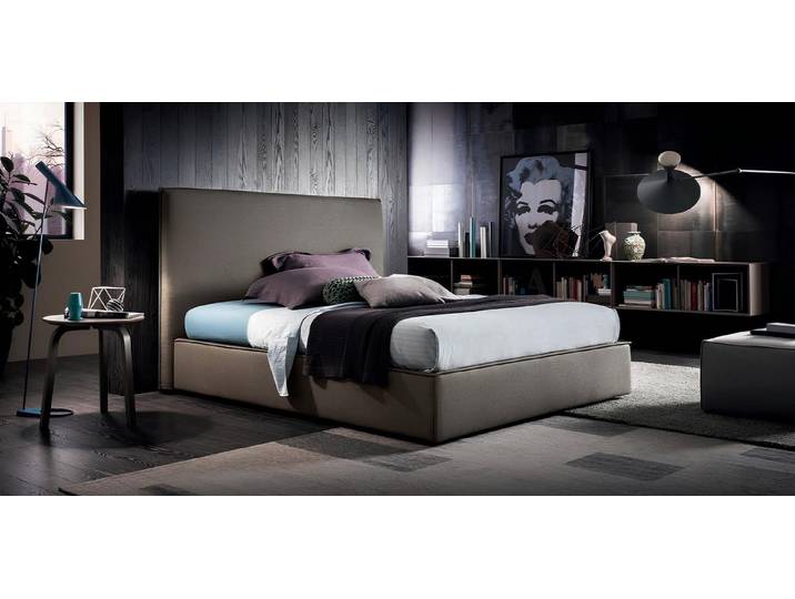 JVmoebel Polsterbett Braunes Leder-Doppelbett im eleganten Hotel-Stil, Made in Europa