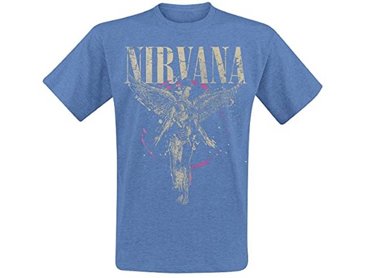 Nirvana In utero T-shirt blauw gemêleerd XXL 65% polyester, 35% katoen Band merch, Bands