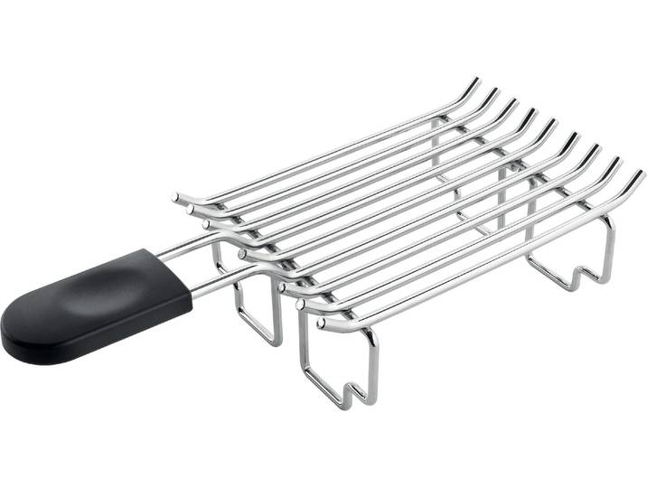 Brötchen-Röstaufsatz KITCHENAID 5KTBW22 , silber (edelstahlfarben, schwarz), B:31,5cm H:8,5cm T:14,3cm, Stahl, Küchenmaschinen-Aufsätze, Brötchen-Röstaufsatz