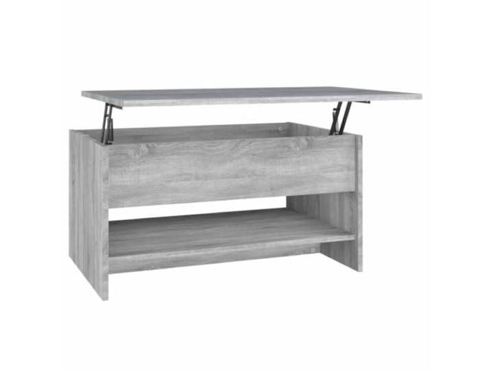 LASWWQMRF Couchtisch Höhenverstellbar Stauraum Grau Sonoma 80x50x40 cm Höhenverstellbare Tischplatte und verborgenes Fach für geordnetes Wohnzimmer, ideal zum Lesen, Arbeiten und Entspannen.
