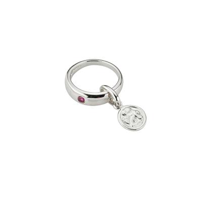 Kettenanhänger FIRETTI "Schmuck Geschenk Silber 925 Halsschmuck Anhänger Taufring Engelmotiv", rosa (silberfarben, pink, pink), Schmuckanhänger, Damen, Silber 925 (Sterlingsilber), 0,75 g, Kettenanhänger, mit Zirkonia (synth.)