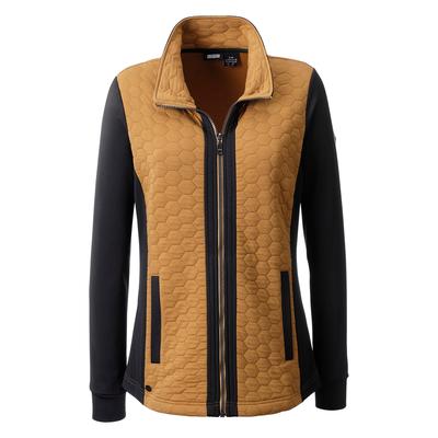 Fleecejacke LPO "Da-Fleecejacke Debora", Damen, Gr. 44L, braun (apple cinnamon), Fleece, 85% Polyester, 10% Viskose, 5% Elasthan, regular fit hüftbedeckend, gerader Abschluss mit Gummizug, Jacken Fleecejacke, Steppfleece, elastische Einsätze