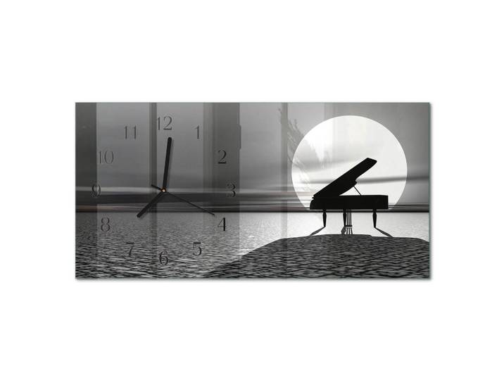 Tulup Wanduhr 60x30 cm - Abstrakte Kunst, Schwarz, Glas, Rechteckig, 60x30x0.4 cm, Dekoration, Uhren, Wanduhren