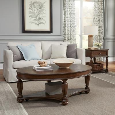 Liberty Furniture Allington Alt 3 Piece Set Oval Cocktail Table - Brown Oak - 3 Piece Table Set