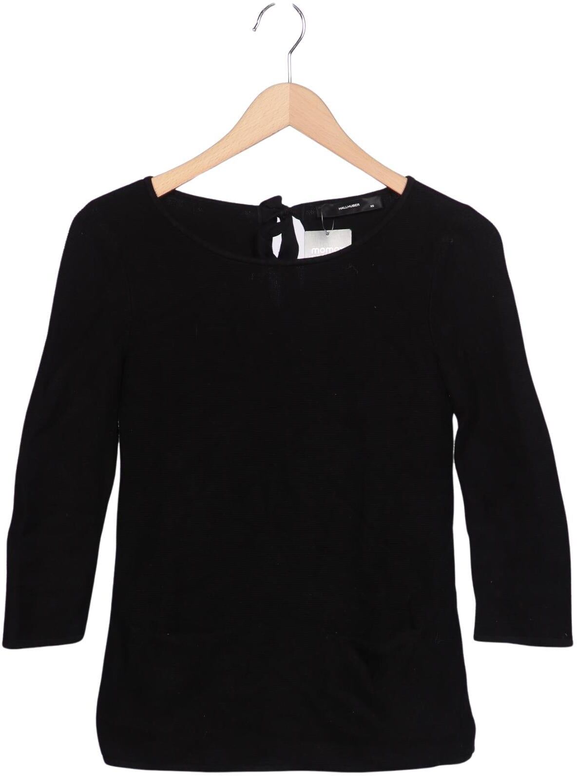Hallhuber Damen Pullover, Schwarz, Gr. XS, Baumwolle - Second Hand