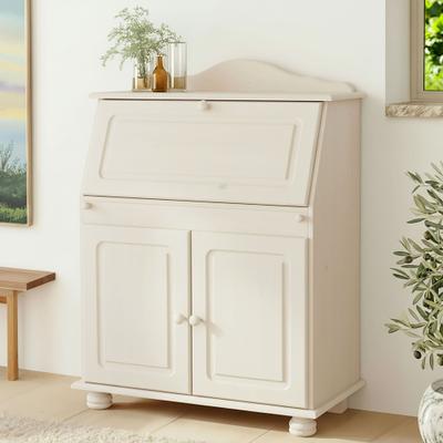 Sekretär OTTO HOME "Mette, Schreibtisch im Landhausstil", weiß, B:82cm H:107cm T:39cm, Sekretäre, Sekretär, aus Massivholz, Breite 82 cm
