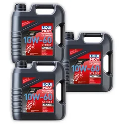 3x Motoröl LIQUI MOLY 1687 Motorbike 4T Synth 10W-60 Street Race vollsynthetisch 4L