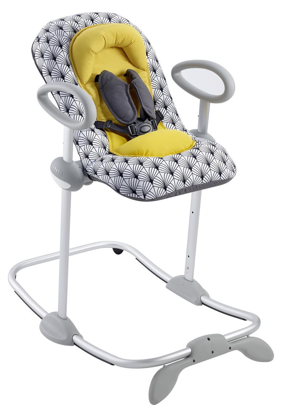 Béaba Up and Down III Baby Bouncer met 3 standen en 4 hoogtes, Yellow Palm Tree