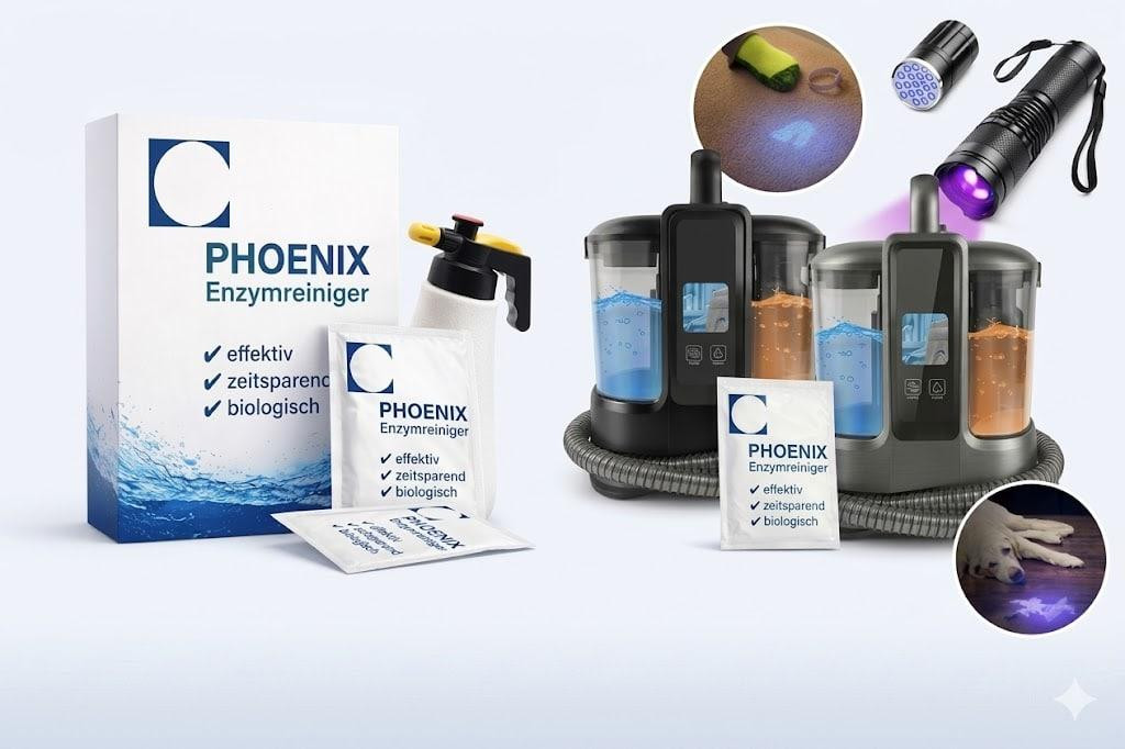 PHOENIX Enzymreiniger Incontinentiegeurverwijderaar 500 g (25 L) met 1 L drukspuit