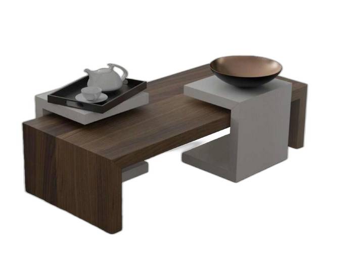 Xlmoebel Couchtisch Kaffeetisch Nussbaum Natur mit eleganter Ästhetik (2-St., Couchtische), Hergestellt in Europa