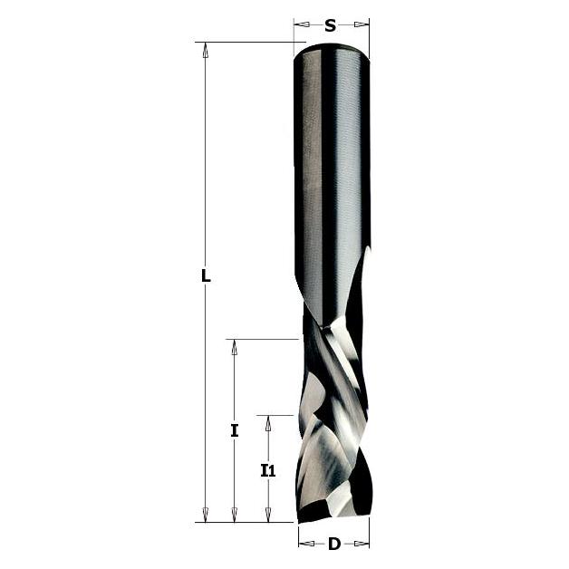 CMT 190.100.11 HWM Wendelnutfräser 10 mm Z2+2-Schaft mit Spirale abwechselnd positiv / negativ (44423194)
