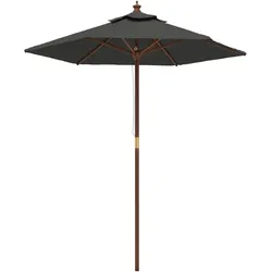 Helloshop26 - Gartenmöbel-Sonnenschirm mit Holzstange 196 x 231 cm anthrazit 02_0008332