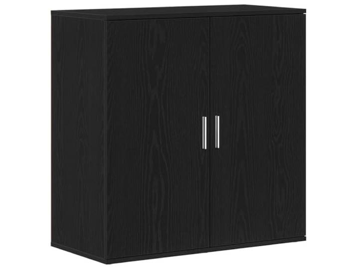 Roanoer Sideboard Schwarz Eichen-Optik 79x38x80 cm Kommode Vielseitiger Beistellschrank mit 2 Scharniertüren und Regalböden für Wohnzimmer, Esszimmer oder Flur. Belastbar bis 80 kg.