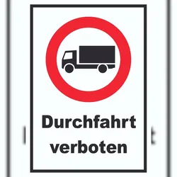 HB-Druck Durchfahrt verboten LKW Symbol Schild A3 (297x420mm)