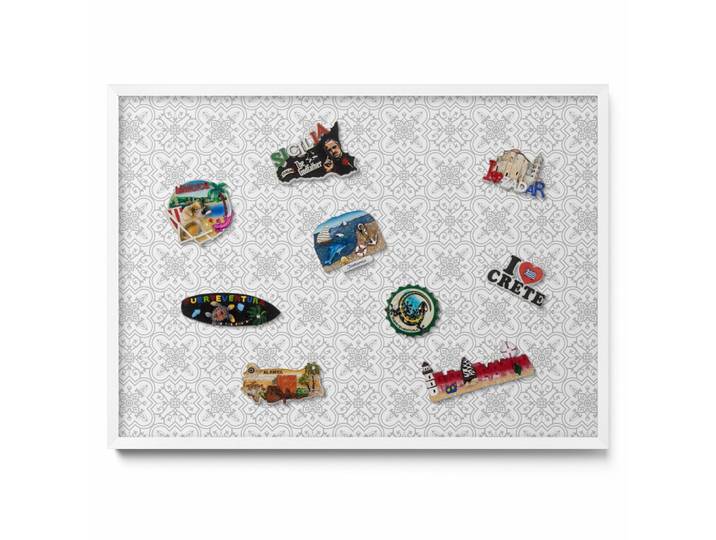 MAGNETTAFEL 70x50 cm weißer Rahmen – Regelmäßiges Ornamentmuster