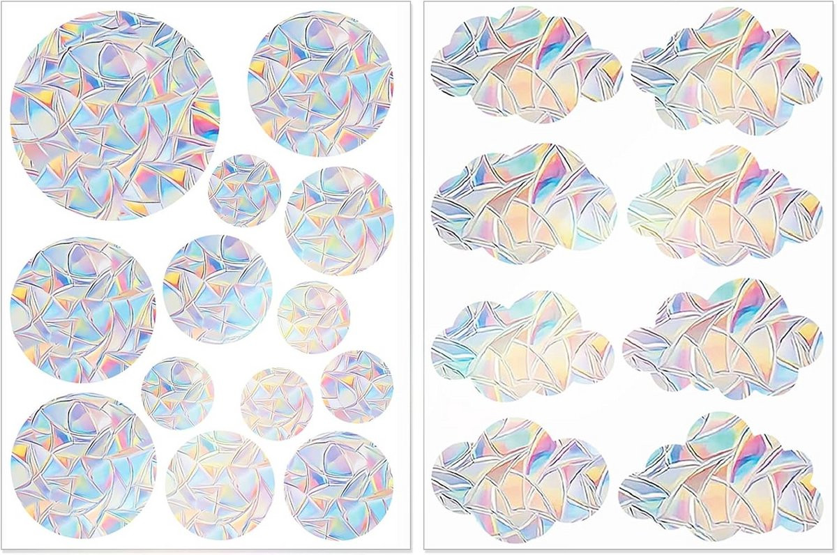 21 stuks zonnevanger raamstickers met regenboogfolie voor ramen