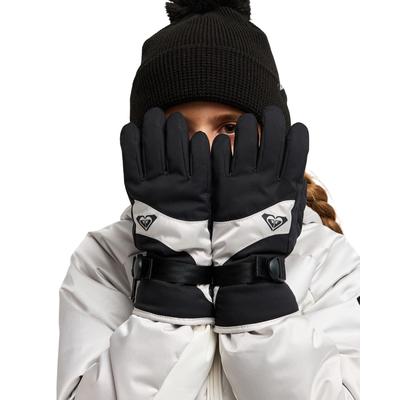 Snowboardhandschuhe ROXY "Roxy Jetty", Kinder, Gr. S, schwarz (silber), Kunstfaser, Handschuhe