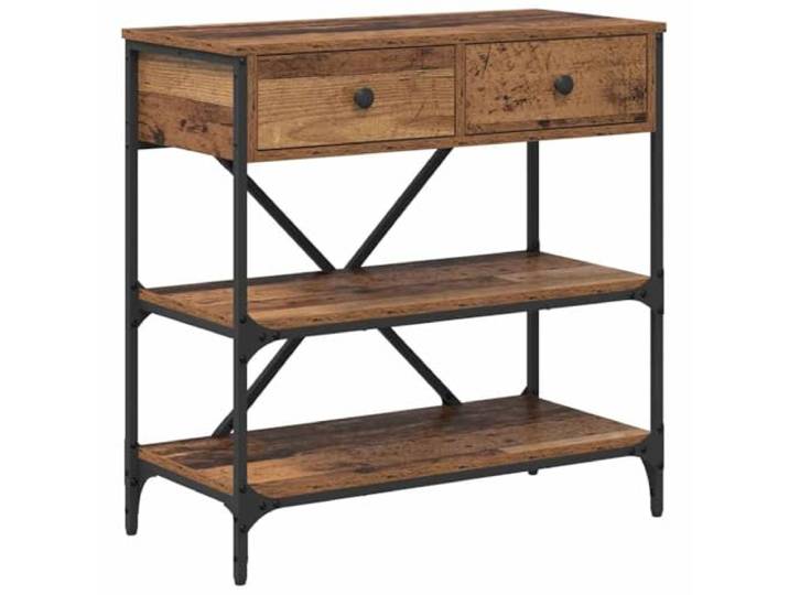 MNCVXAXG Konsolentisch mit Schublade, braun, 75 x 34,5 x 75 cm, Holz Kratzfestes Holz, Schubladen mit Griffen, extra Einlegeböden, schmale Form für Flure