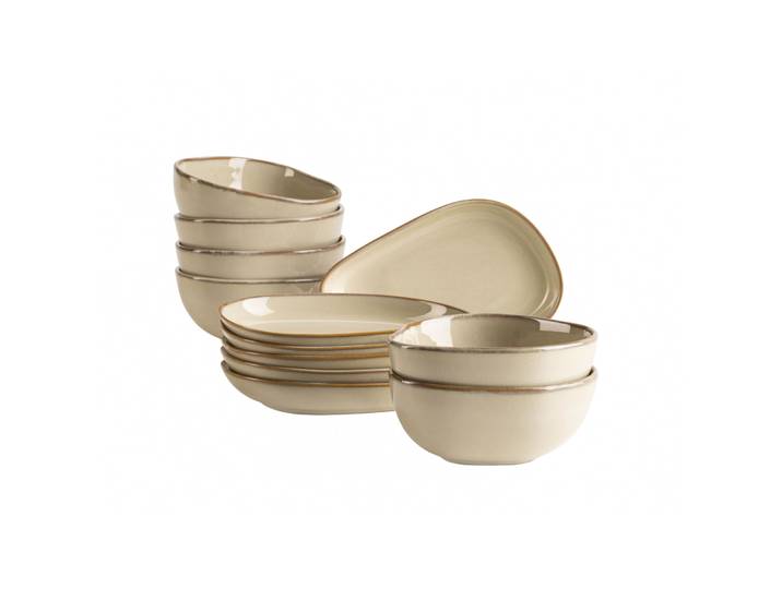 MÄSER Snackingset Cordelia beige Steinzeug 12 Stk