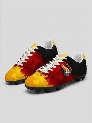 LightInthebox Men's Germany Flag Soccer Cleats - Lightweight Football Shoes with Anti-Slip Rubber Sole, Athletic Footwear for Training, Matches, Fan Events and Outdoor Soccer